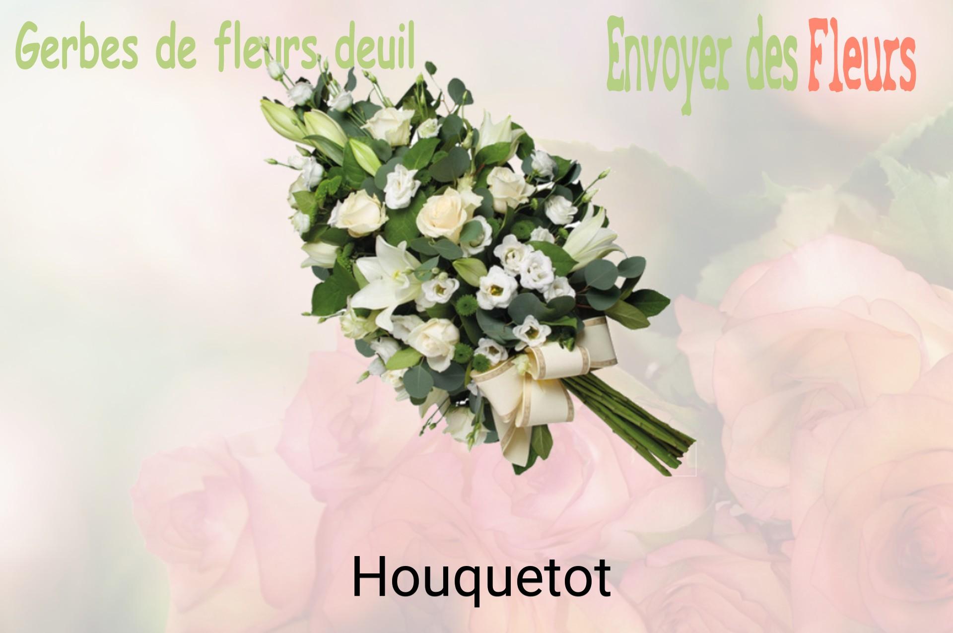 Gerbe de fleurs de deuil livrée à Houquetot